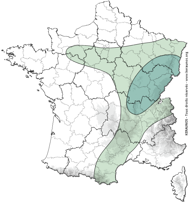 Carte de probabilité d'orage
