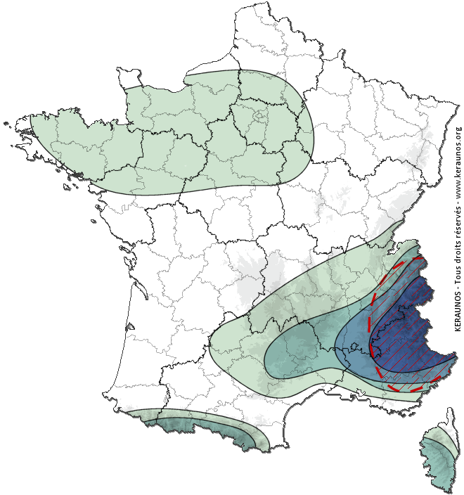 Carte de probabilité d'orage