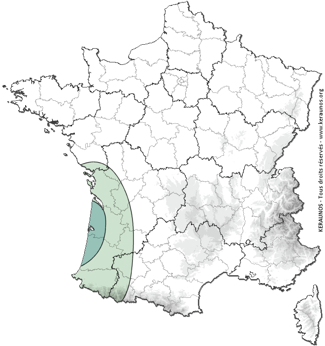 Carte de probabilité d'orage fort