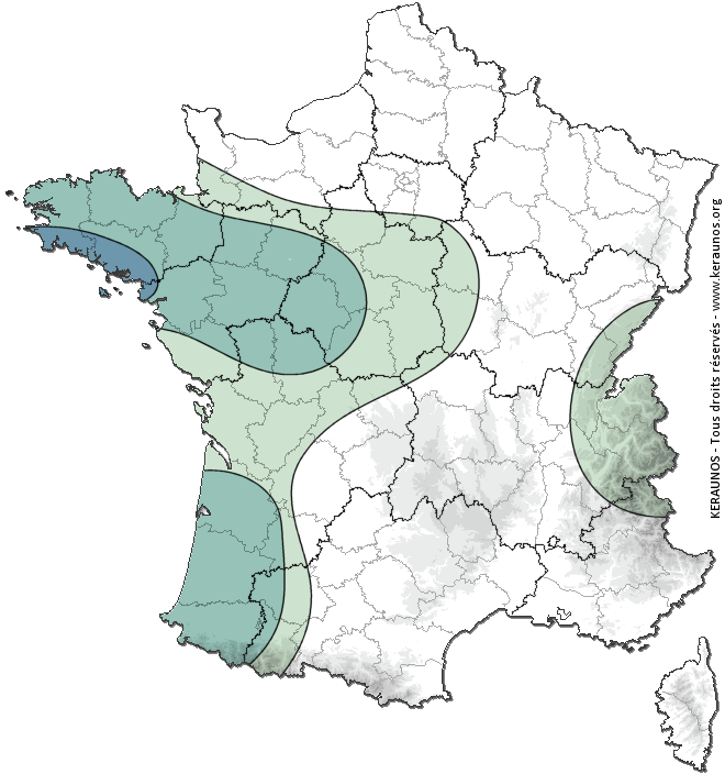 Carte de probabilité d'orage