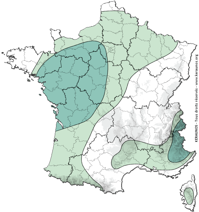 Carte de probabilité d'orage