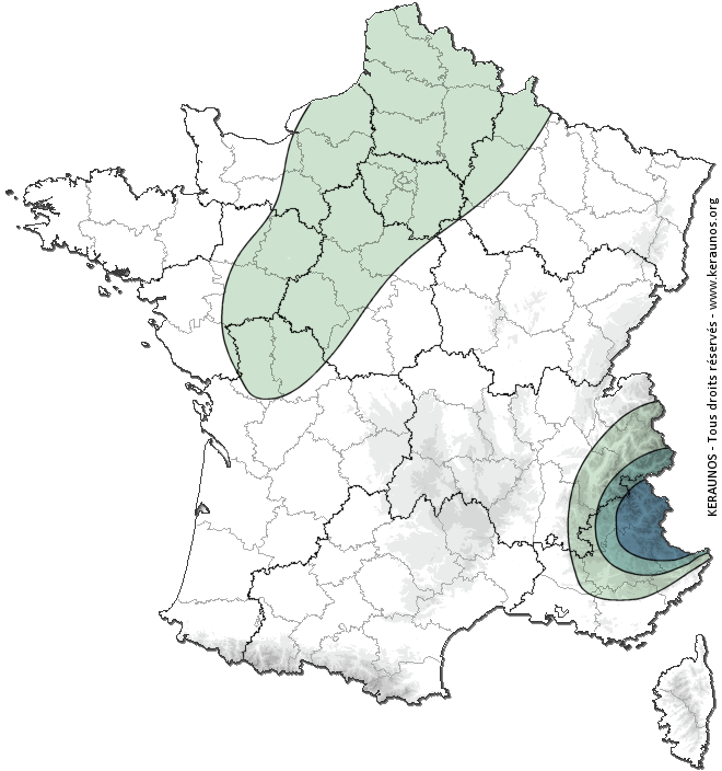 Carte de probabilité d'orage