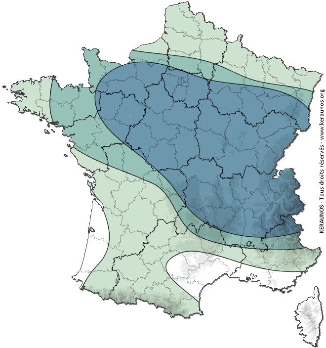 Carte de probabilité d'orage