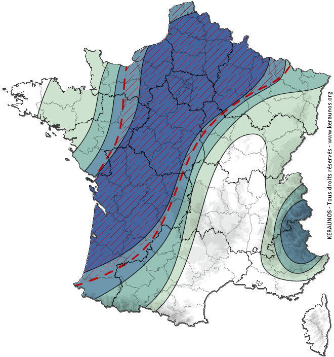 Carte de probabilité d'orage