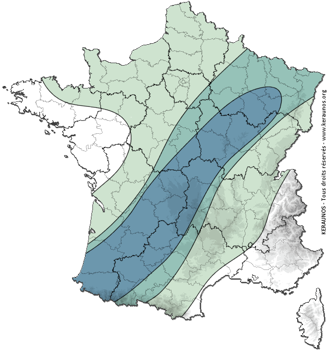 Carte de probabilité d'orage