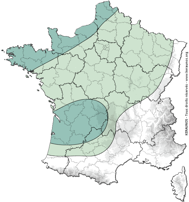 Carte de probabilité d'orage