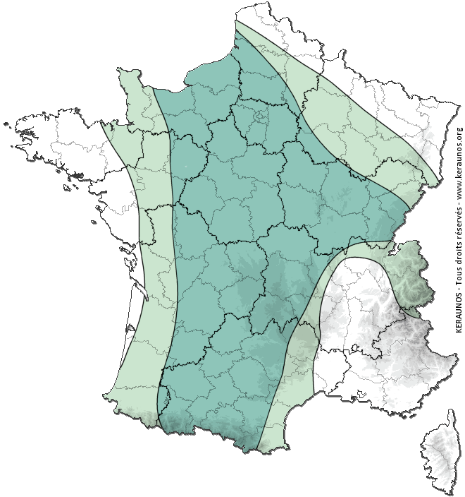 Carte de probabilité d'orage