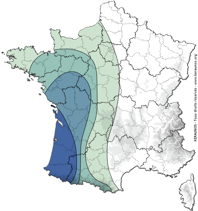 Carte de probabilité d'orage