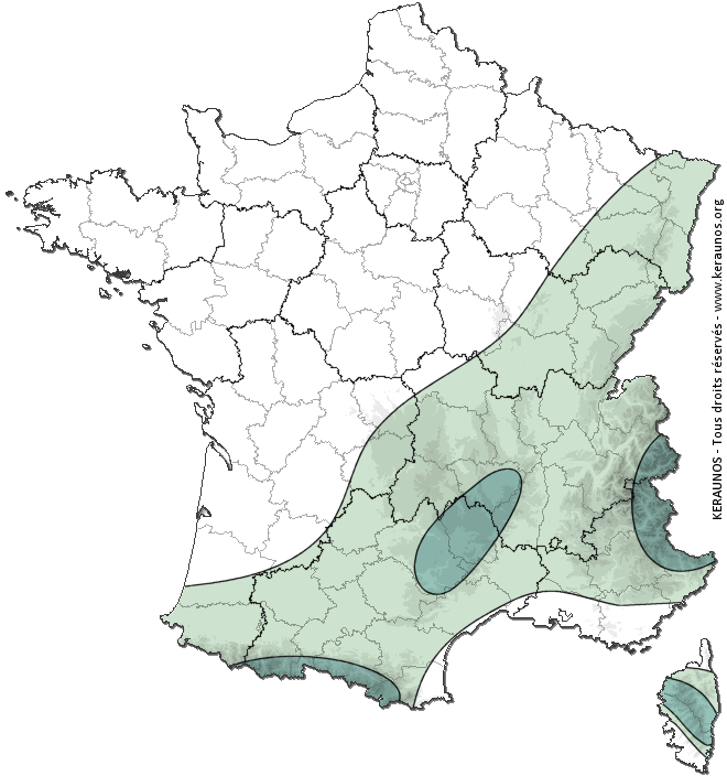 Carte de probabilité d'orage