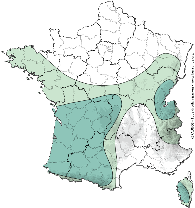 Carte de probabilité d'orage