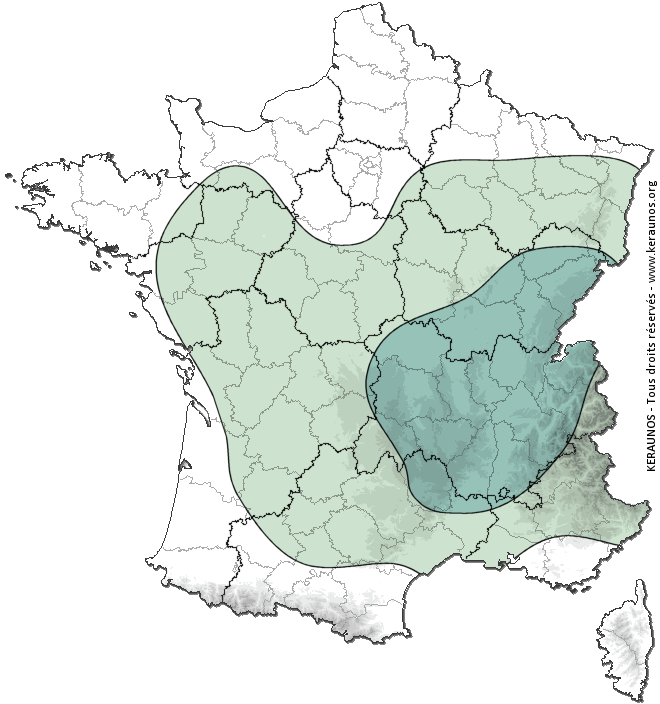 Carte de probabilité d'orage