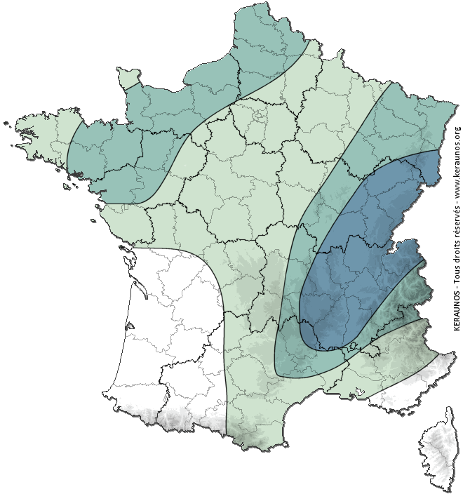 Carte de probabilité d'orage