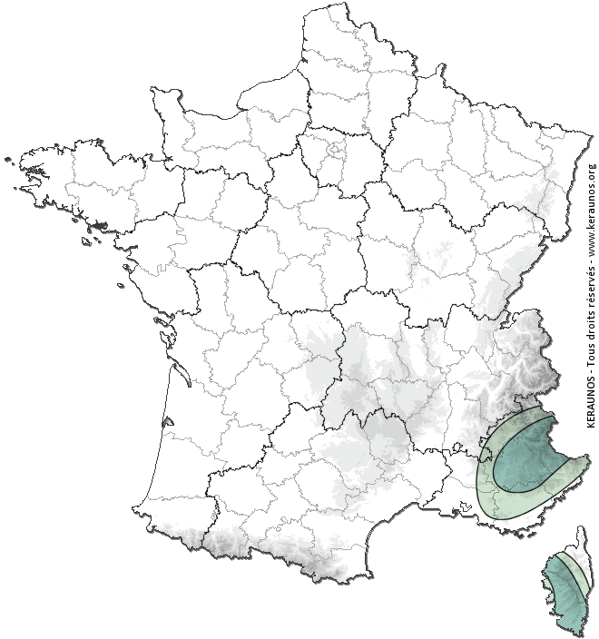 Carte de probabilité d'orage