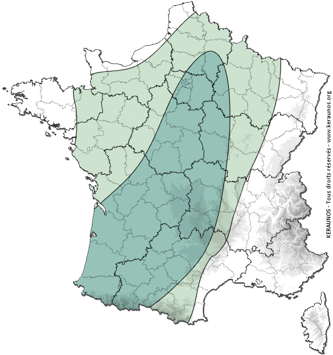 Carte de probabilité d'orage