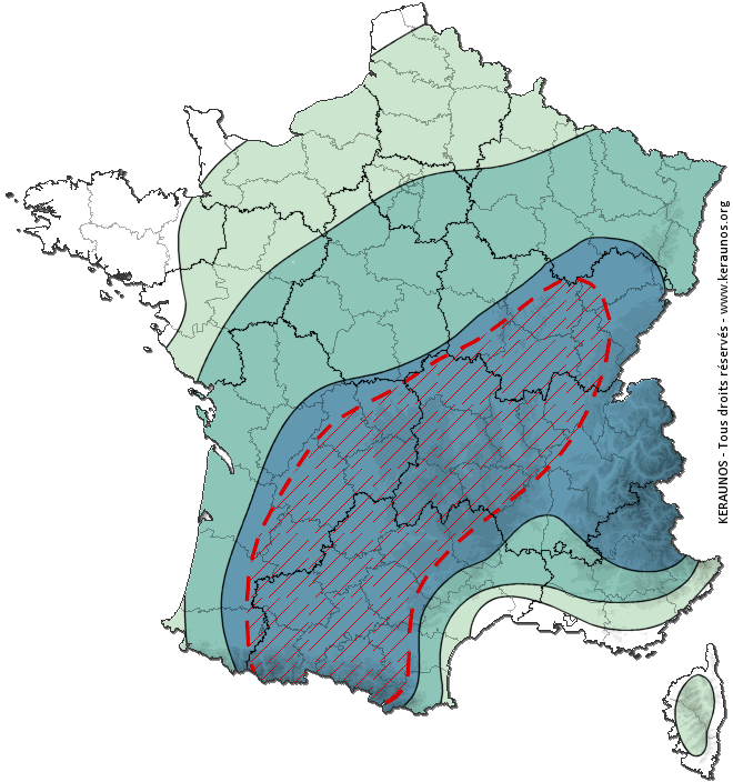 Carte de probabilité d'orage
