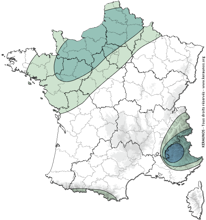 Carte de probabilité d'orage