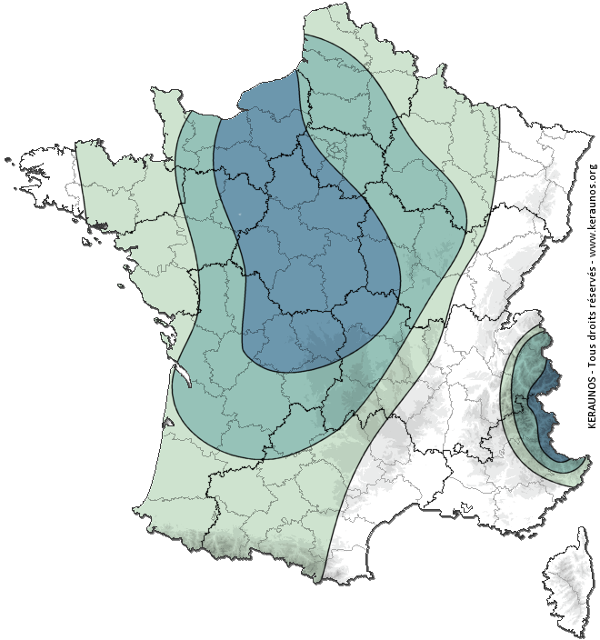 Carte de probabilité d'orage