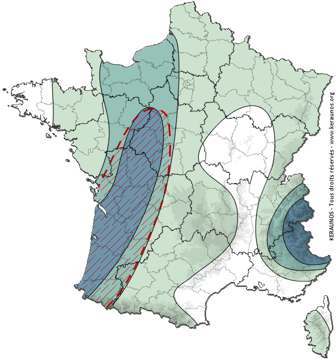 Carte de probabilité d'orage