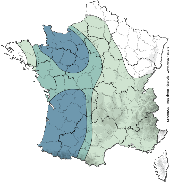 Carte de probabilité d'orage