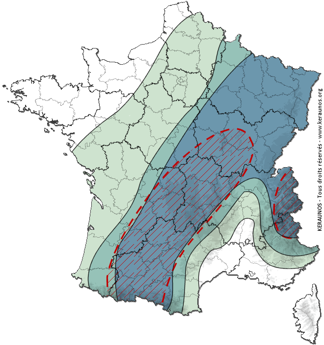 Carte de probabilité d'orage