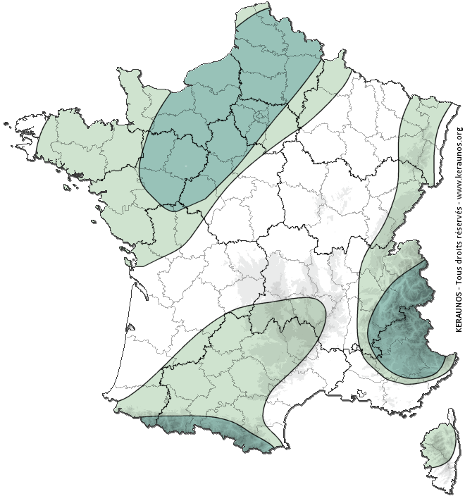 Carte de probabilité d'orage