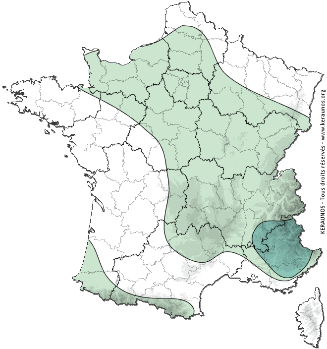 Carte de probabilité d'orage