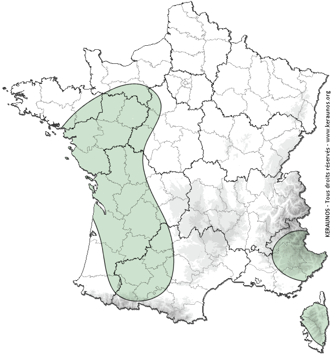 Carte de probabilité d'orage