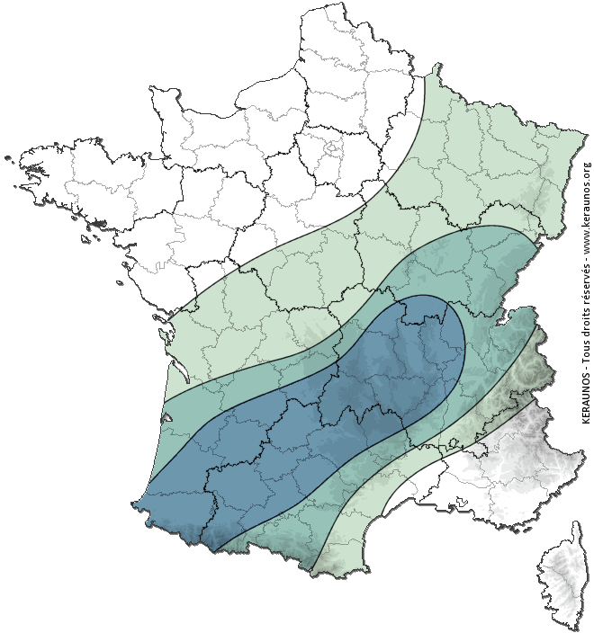 Carte de probabilité d'orage