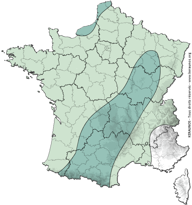 Carte de probabilité d'orage