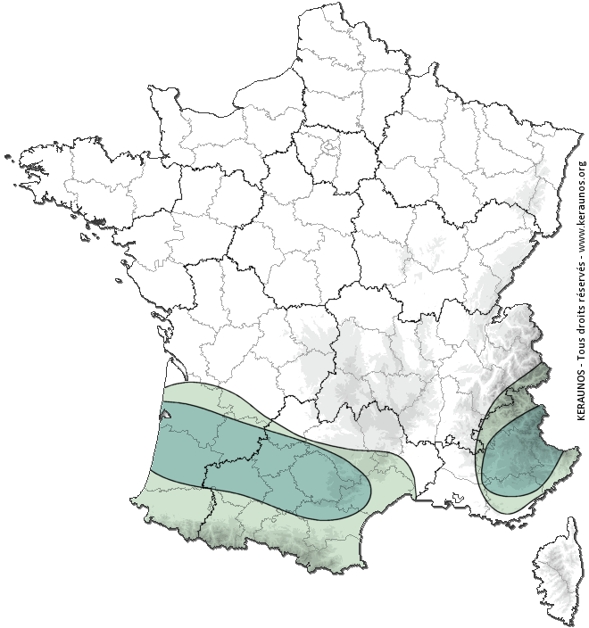 Carte de probabilité d'orage