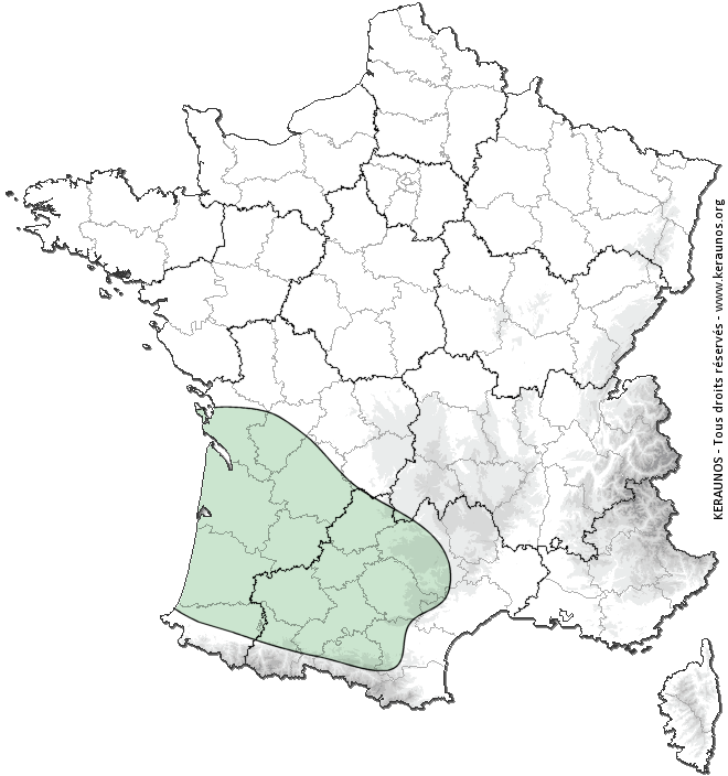 Carte de probabilité de tornade