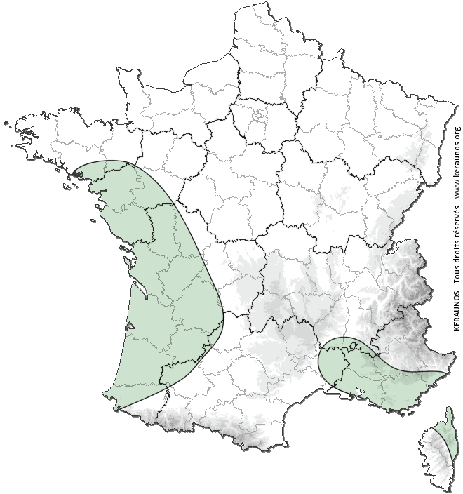 Carte de probabilité de tornade