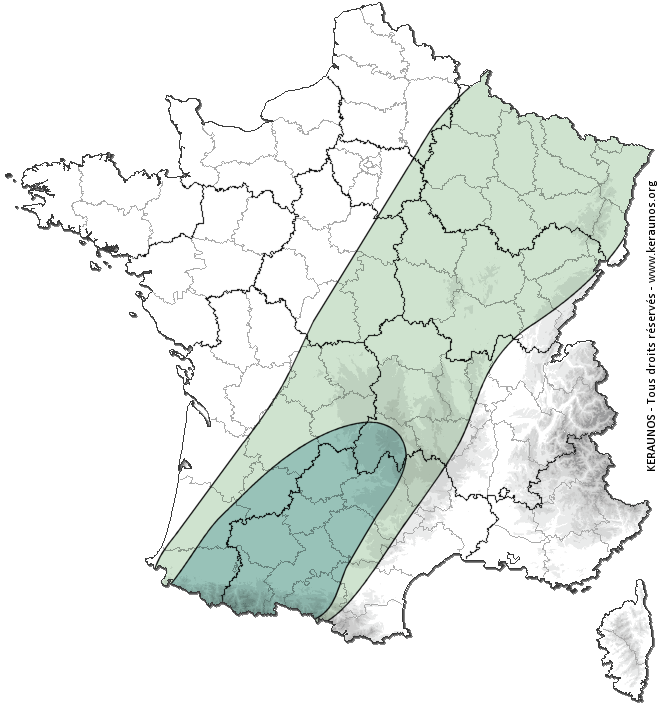 Carte de probabilité de tornade