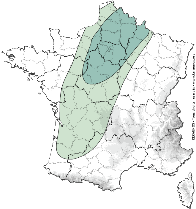 Carte de probabilité de tornade