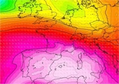 Chaleur exceptionnelle en altitude dans le sud, et pression anormalement basse dans le nord
