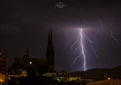Orages venteux avec fortes pluies et grêle du sud-ouest à l'est de la France le 18 juillet