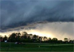 Premiers orages de masse d'air chaud de la saison et grêle le 2 avril