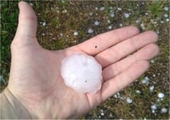 Orages forts avec grêle et violentes rafales dans l'est le 7 juillet