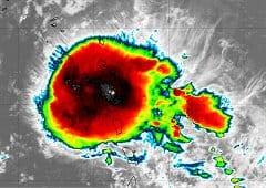 L'onde tropicale Beryl balaie la Guadeloupe le 9 juillet avec de fortes pluies orageuses