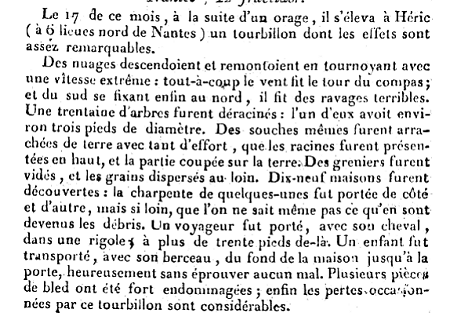 Tornade EF3 à Héric (Loire-Atlantique) le 4 septembre 1801