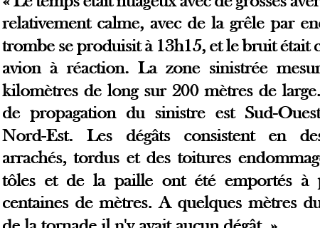 Tornade EF1 à Marnay (Vienne) le 15 novembre 1969