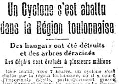 Tornade EF1 à Toulon (Var) le 24 septembre 1920