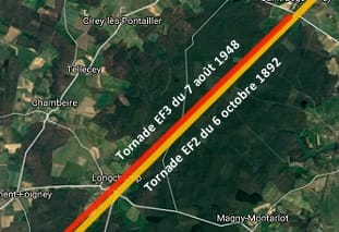 Découverte : 2 tornades jumelles en Côte-d'Or