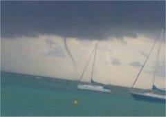 Trombe marine au large de Sainte-Rose en Guadeloupe le 7 mars